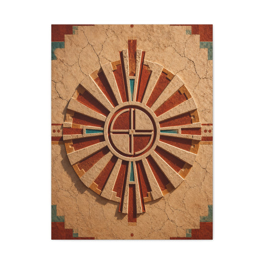 Sacred Sunburst Geometry Southwest Wall Art & Canvas Print