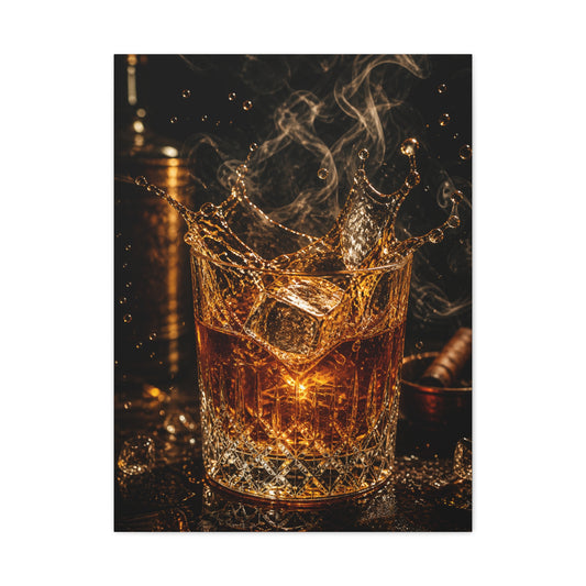 Whiskey Splash Crystal Tumbler Wall Art & Canvas Print
