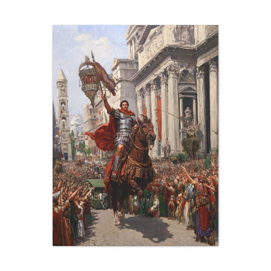 Roman Emperor Riding Through Ancient Rome Wall Art & Canvas Print
