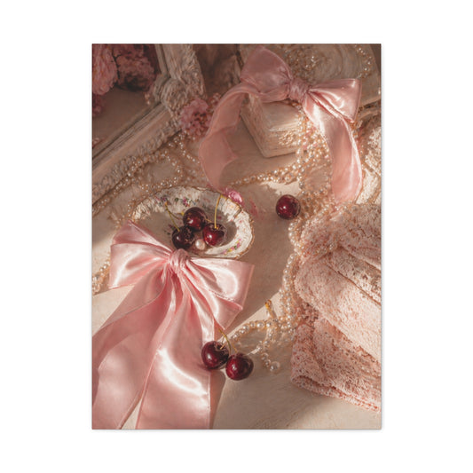Coquette Satin Bow Still Life Wall Art & Canvas Print