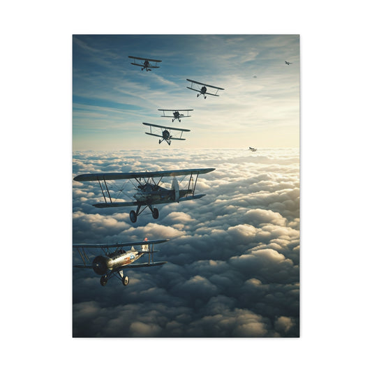 Vintage Biplane Squadron Flight Wall Art & Canvas Prints