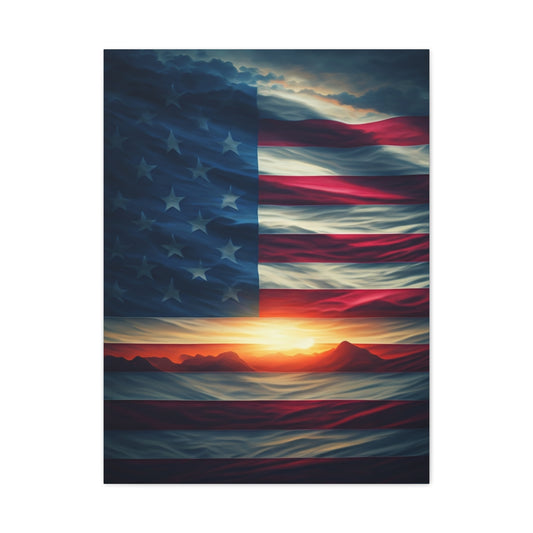 Stars and Stripes Dawn Reflection Wall Art & Canvas Prints
