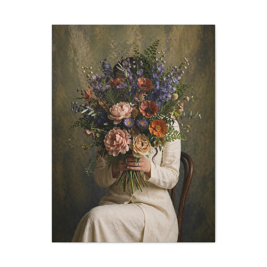 Concealed Identity Floral Portrait Wall Art & Canvas Print