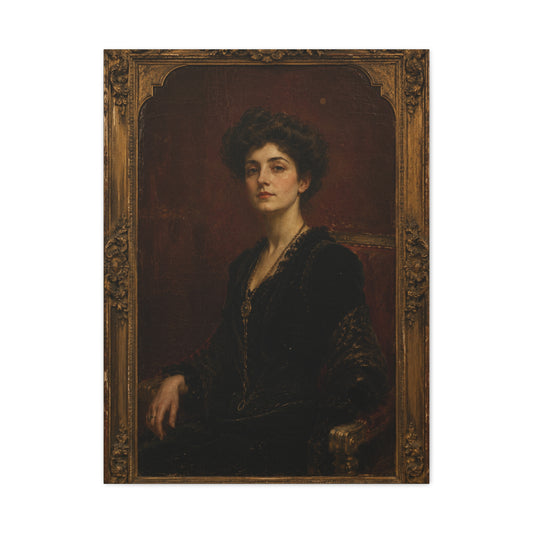 Victorian Portrait Lady in Gilded Frame Wall Art & Canvas Print