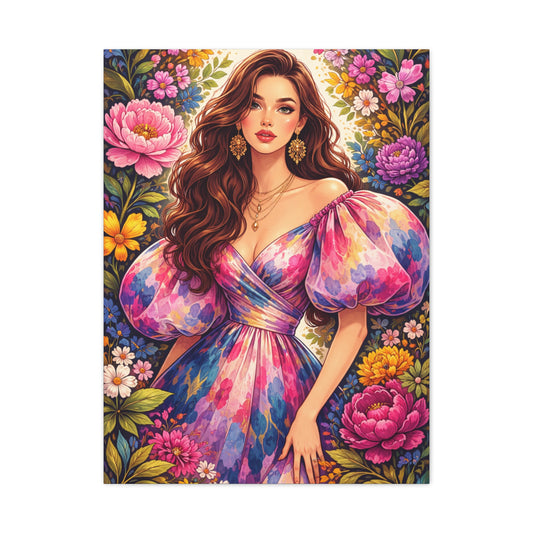 Fashion-Forward Feminine Floral Wall Art & Canvas Print