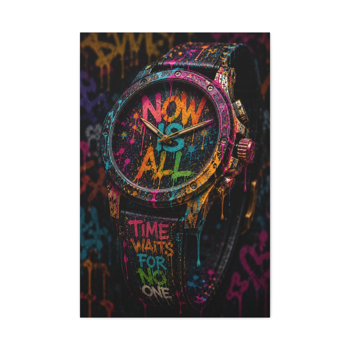Now Is All Graffiti Watch Street Wall Art & Canvas Print