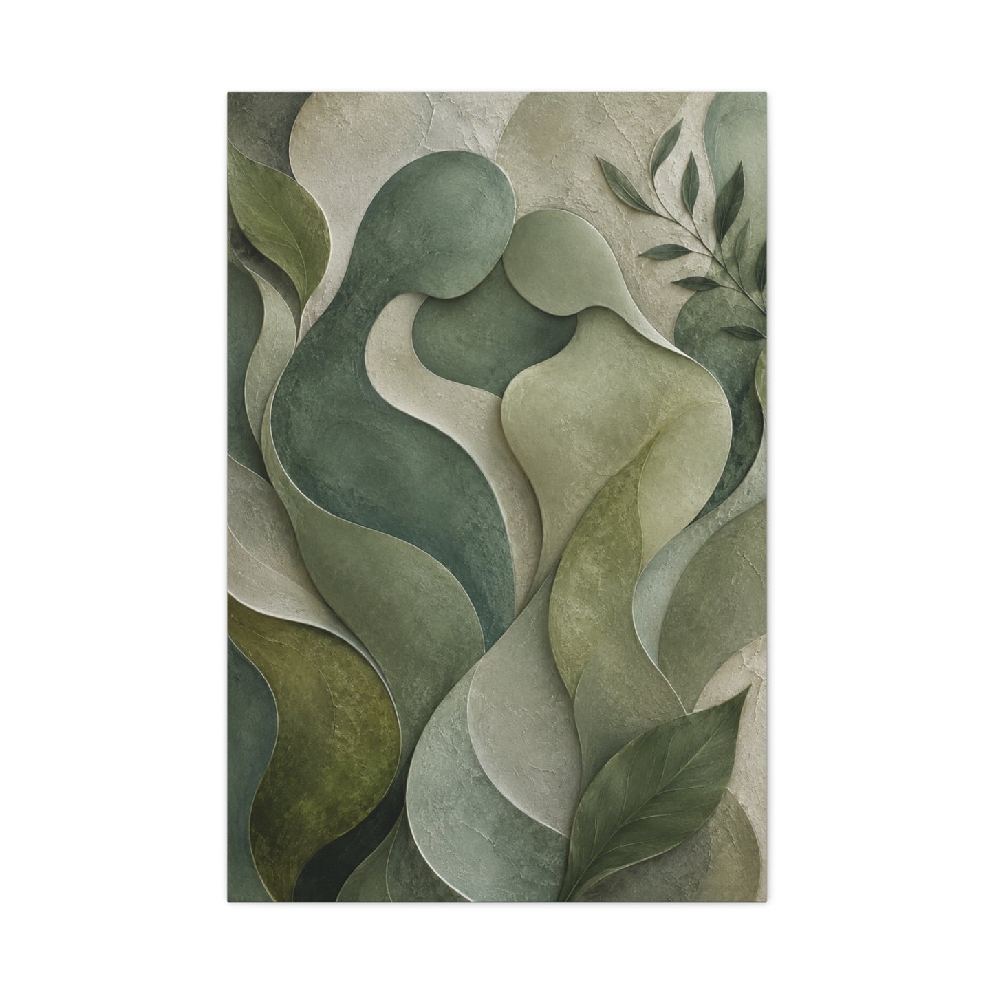 Biophilic Jade Embrace Abstract Wall Art & Canvas Print