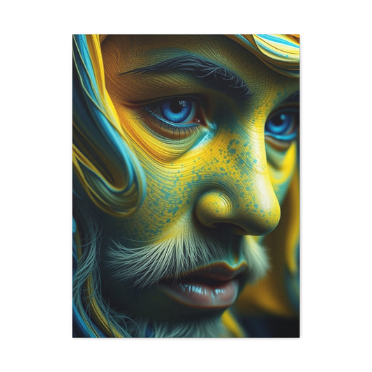 Vision Blue & Yellow Art Art Wall Art & Canvas Print
