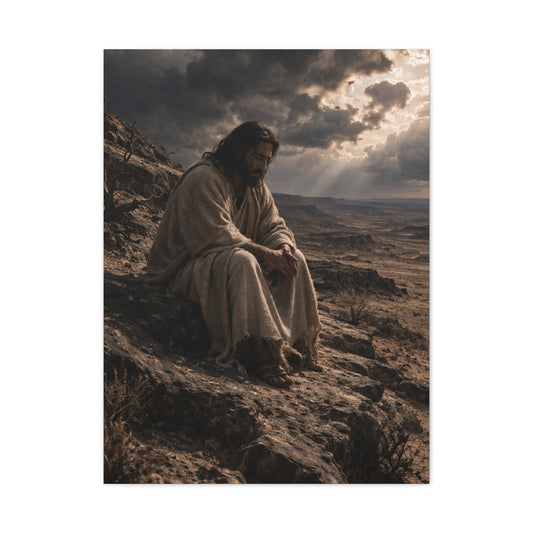 Jesus in the Wilderness Reflection Wall Art & Canvas Print