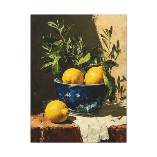 Sicilian Lemon Bowl Still Life Wall Art & Canvas Print