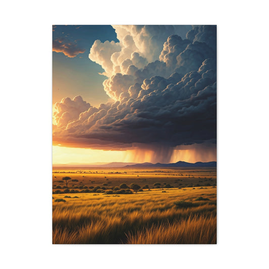Storm Horizon Over Savannah Plains Wall Art & Canvas Prints