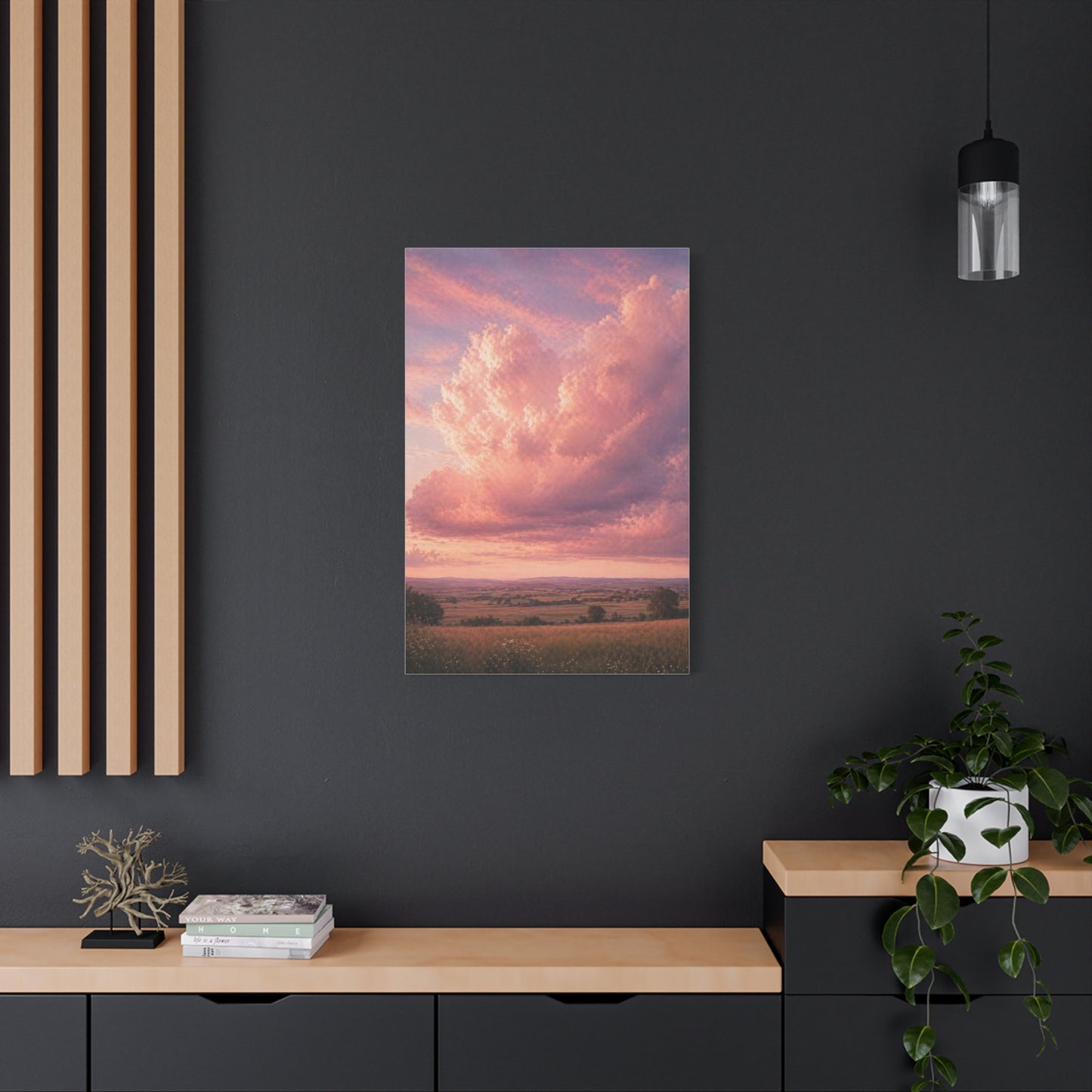 Pink Cloudscape Horizon Landscape Wall Art & Canvas Print