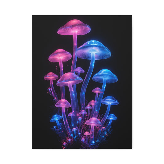 Neon Fungi Luminescence Wall Art & Canvas Print