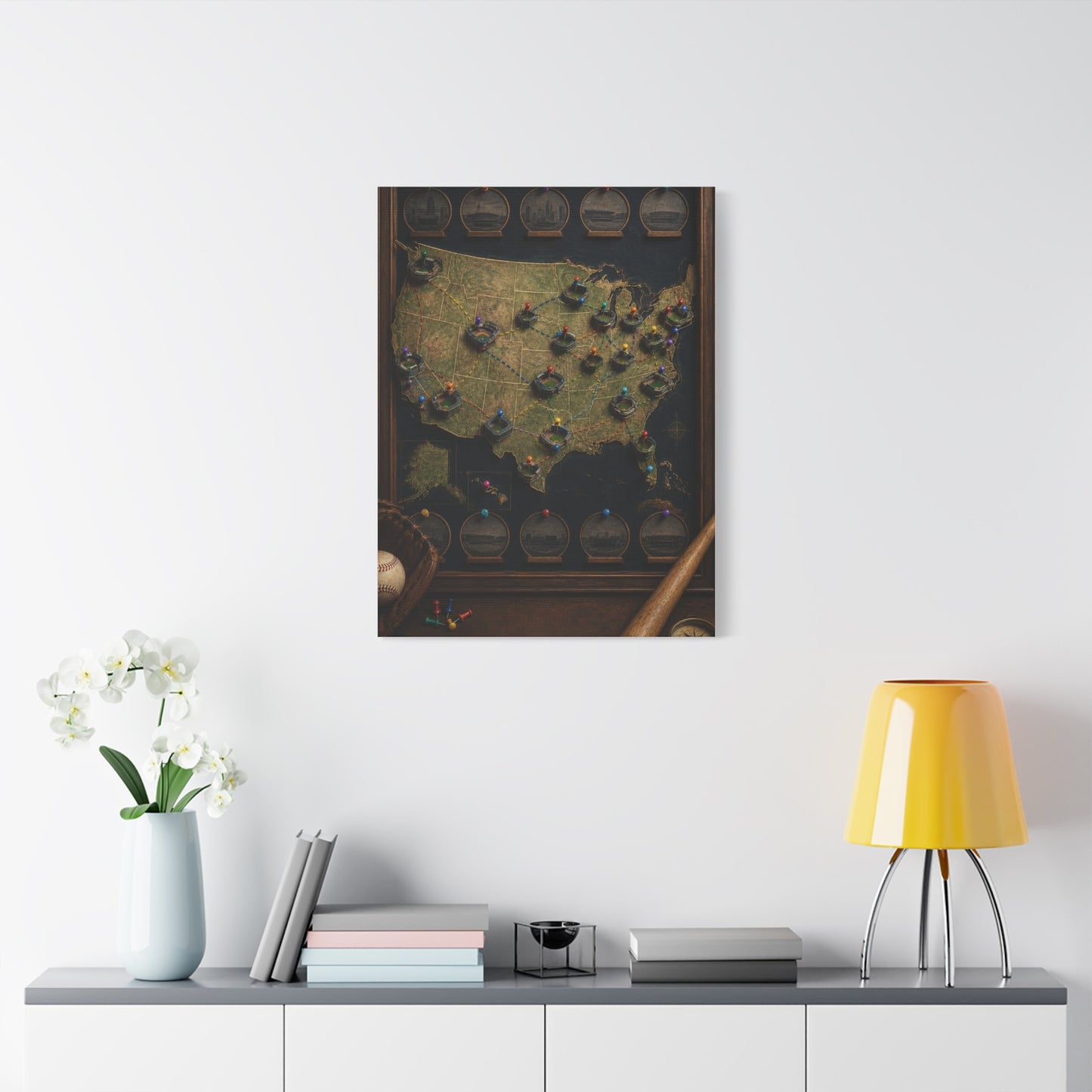 Interactive Stadium Tracker Map Sports Wall Art & Canvas Print