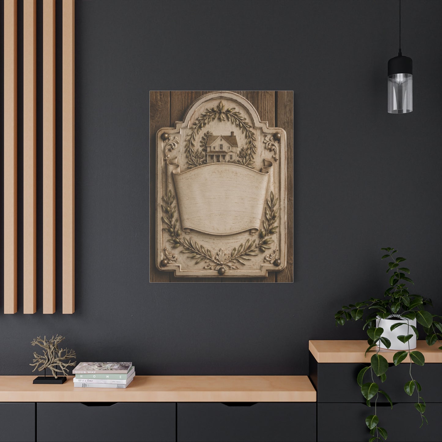 Home Blessing Carved Scripture Plaque Wall Art & Canvas Print