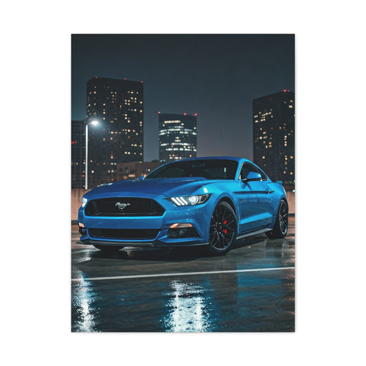 Ford Mustang Dark Horse Rooftop Parking Garage Wall Art & Canvas Prints
