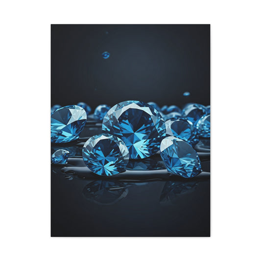 Scattered Blue Diamonds Luxury Wall Art & Canvas Prints