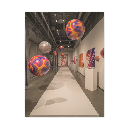 Floating Color Sphere Gallery Installation Wall Art & Canvas Print