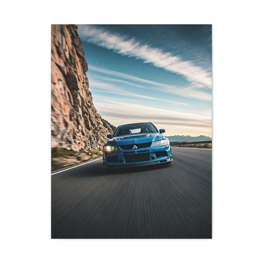 Mitsubishi Lancer Evolution IX High Altitude Mountain Road Wall Art & Canvas Prints
