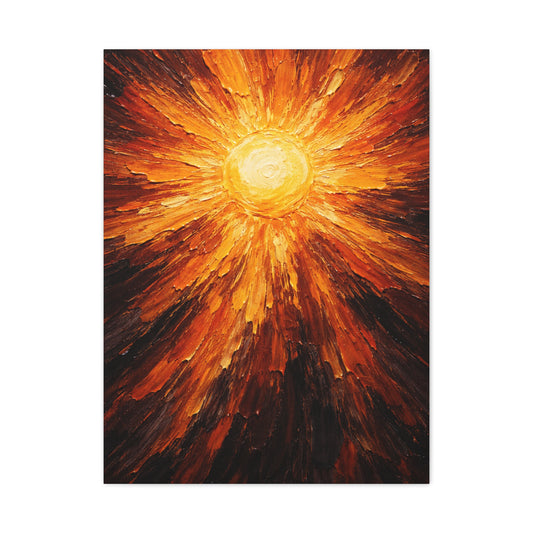 Radiant Solar Burst Impasto Wall Art & Canvas Print