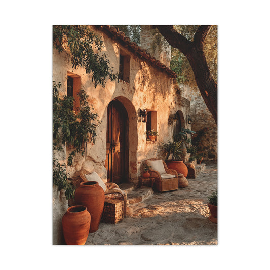 Mediterranean Farmhouse Courtyard Wall Art & Canvas Print