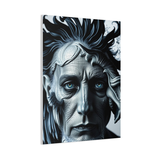 Masterpiece Black, White & Blue Art Vision Wall Art & Canvas Print