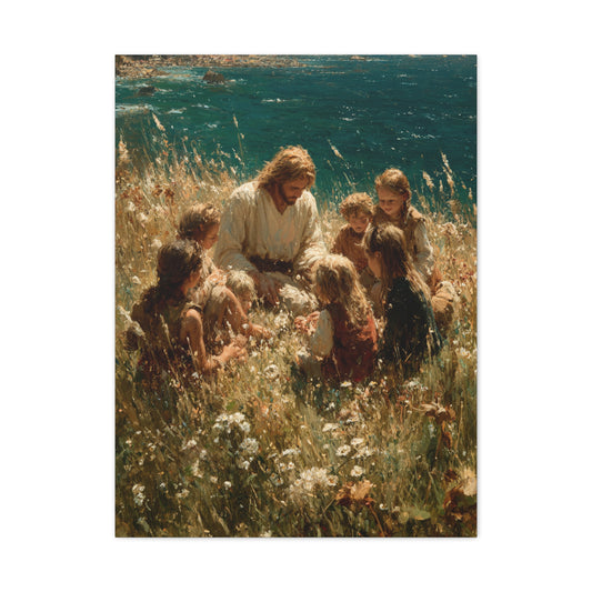 Jesus with Children Gentle Teaching Wall Art & Canvas Print