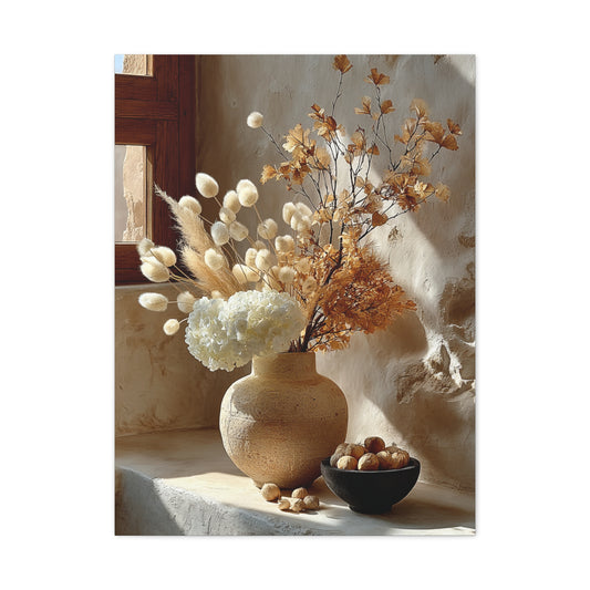 Neutral Dried Autumn Arrangement Wall Art & Canvas Print