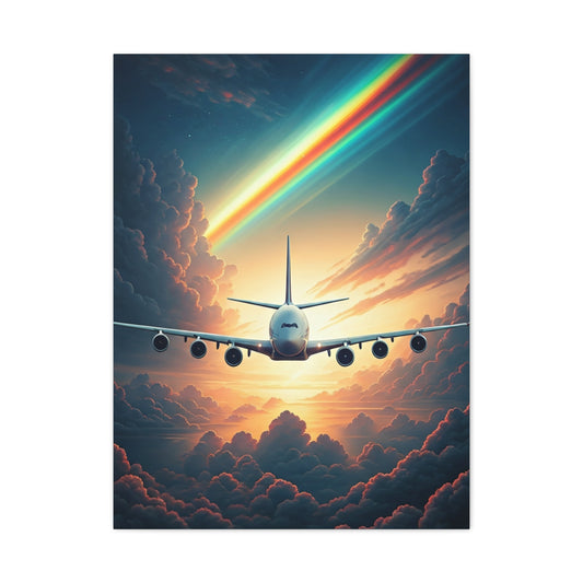 Rainbow Sky Flight Horizon Wall Art & Canvas Prints