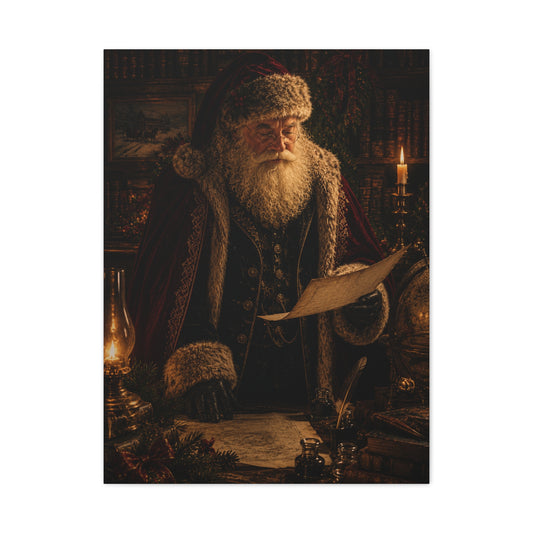 Dark Academia Santa Library Wall Art & Canvas Print