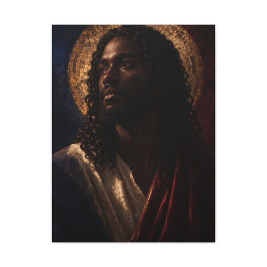 Christ with Golden Halo Contemporary Portrait Wall Art & Canvas Print