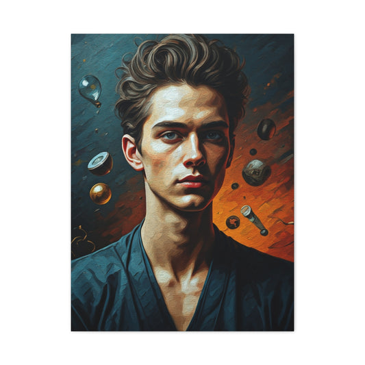 Abstract Energy Male Portrait Wall Art & Canvas Print