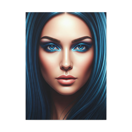 Symmetrical Blue Gaze Portrait Wall Art & Canvas Prints