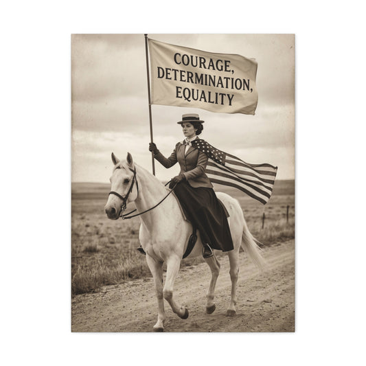 Suffrage Rider Equality Statement Wall Art & Canvas Print