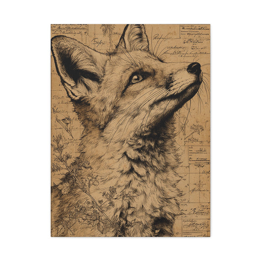 Vintage Natural History Fox Study Wall Art & Canvas Print