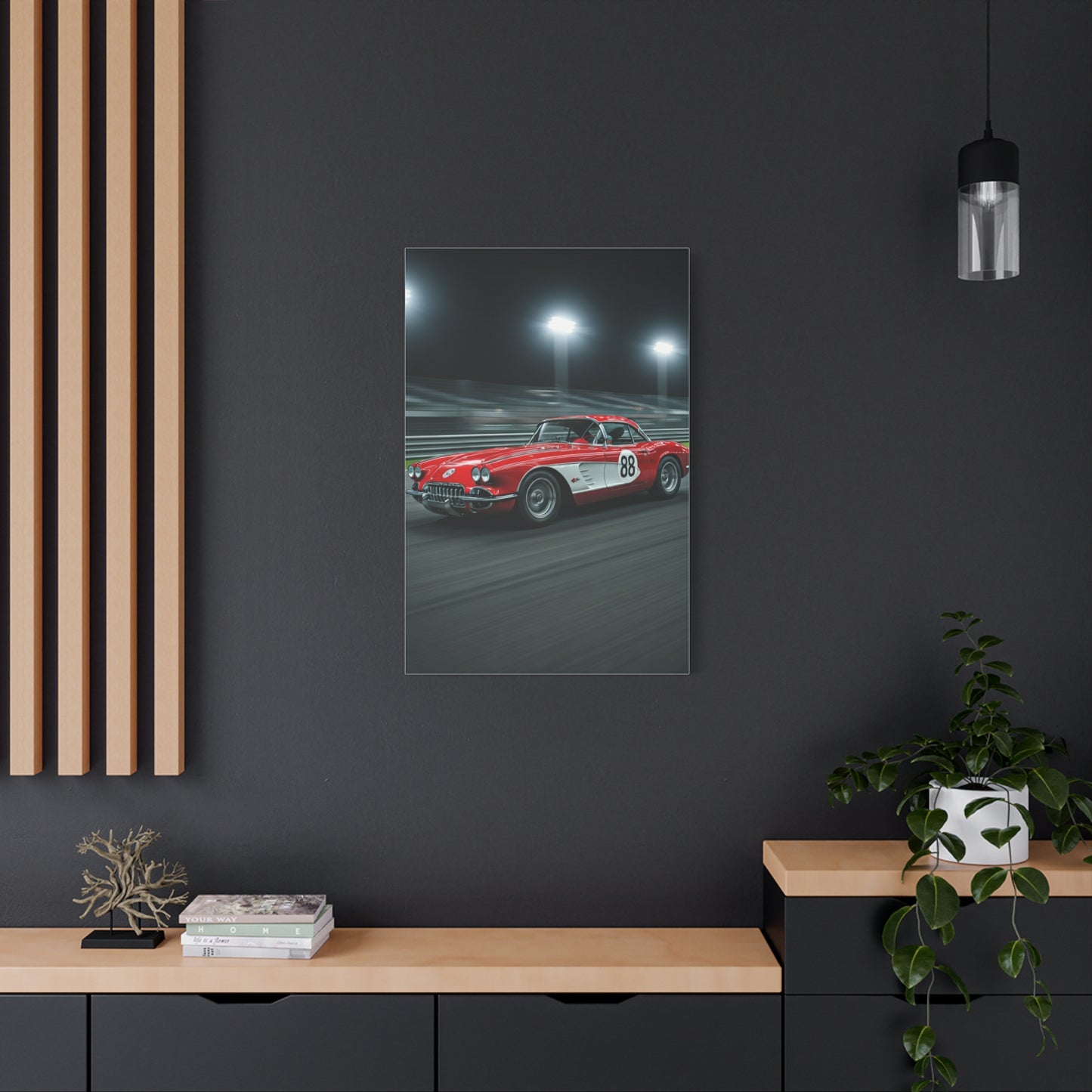 1962 Chevrolet Corvette C1 Night Circuit Racer Wall Art & Canvas Prints