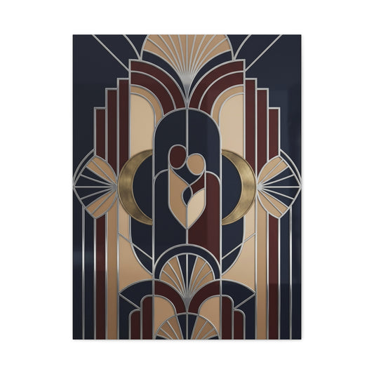 Neo-Deco Geometric Romance Composition Wall Art & Canvas Print