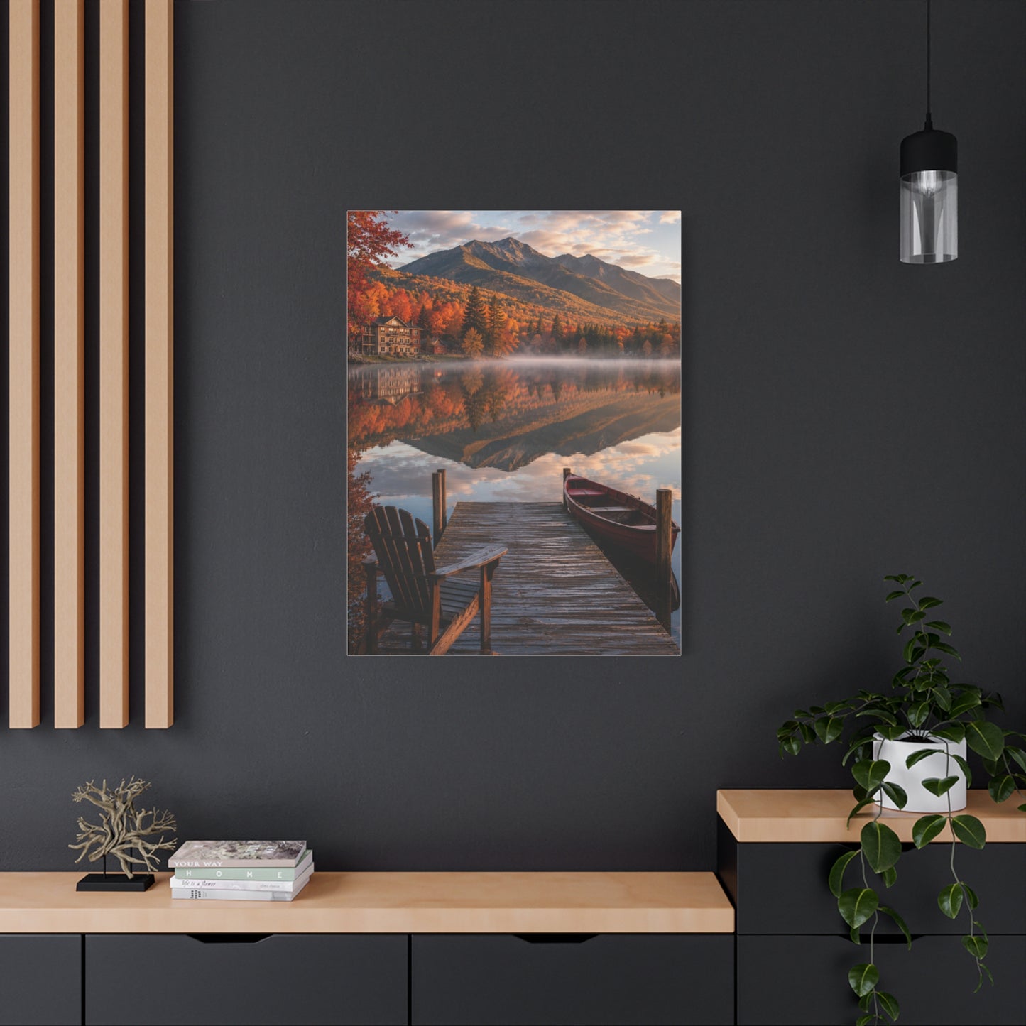 Adirondack Mirror Lake Autumn Wall Art & Canvas Print