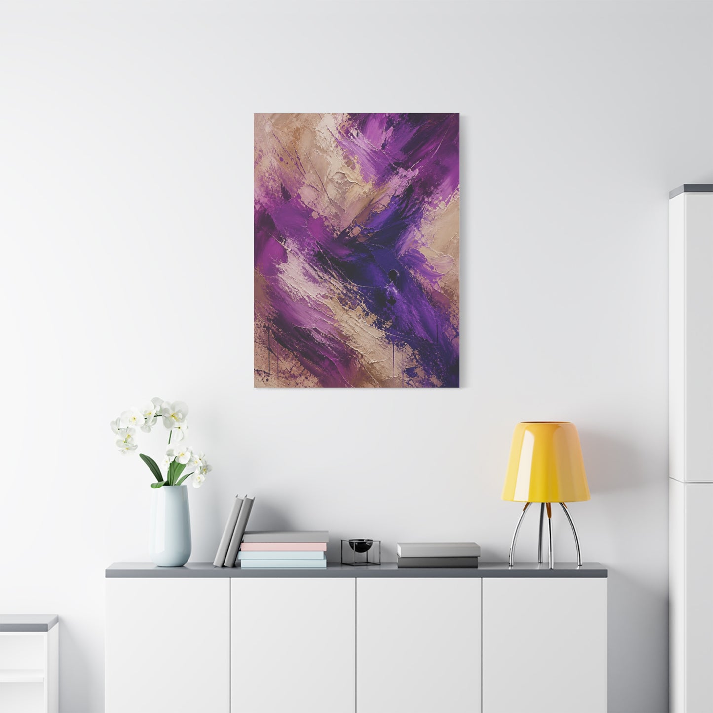 Purple Abstract Expressionist Texture Wall Art & Canvas Print