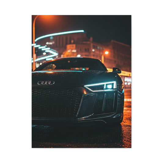 Audi R8 V10 Plus Downtown Night Drive Wall Art & Canvas Prints
