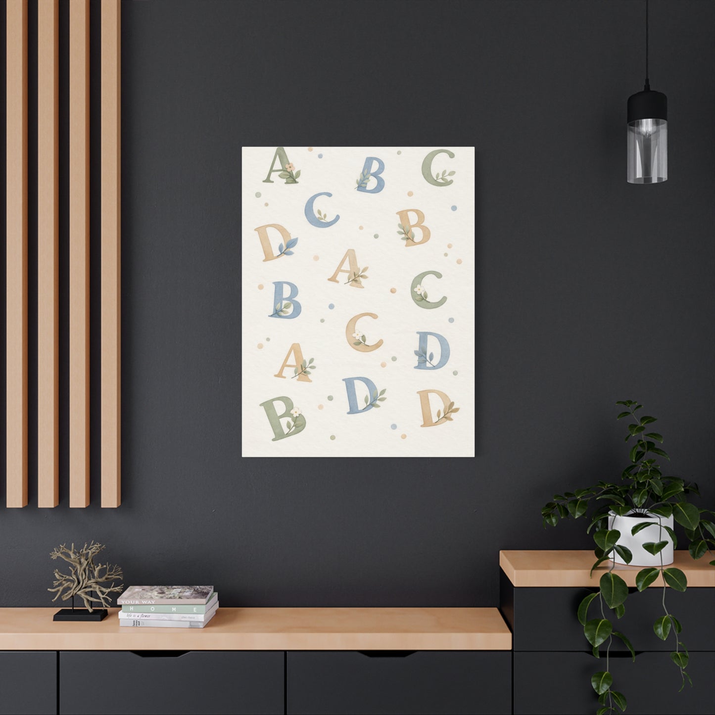 Botanical Alphabet Nursery Wall Art & Canvas Print