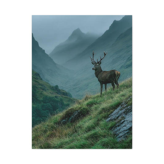 Highland Valley Stag Vista Wall Art & Canvas Print