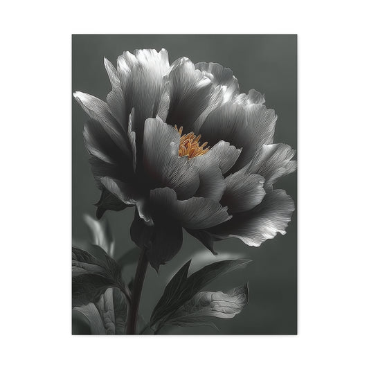 Silver Peony Fine Art Floral Wall Art & Canvas Print