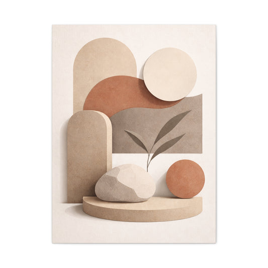 Neutral Gallery Shapes Wall Art & Canvas Print
