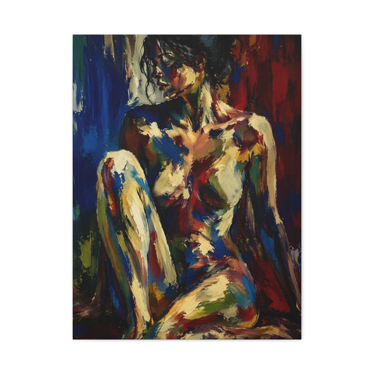 Expressionist Nude Color Field Wall Art & Canvas Print