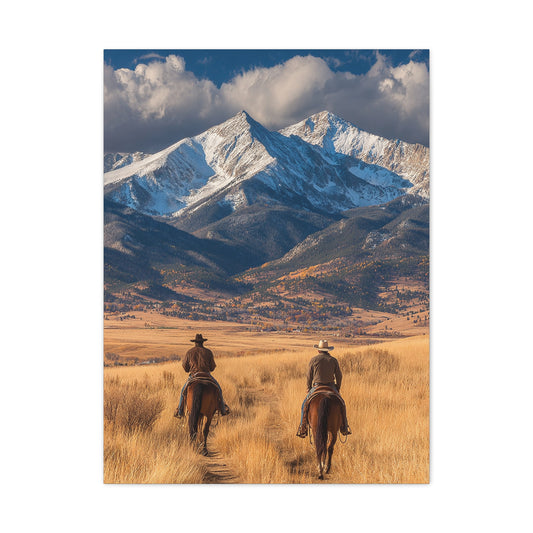 Frontier Riders in the Golden Valley Wall Art & Canvas Print