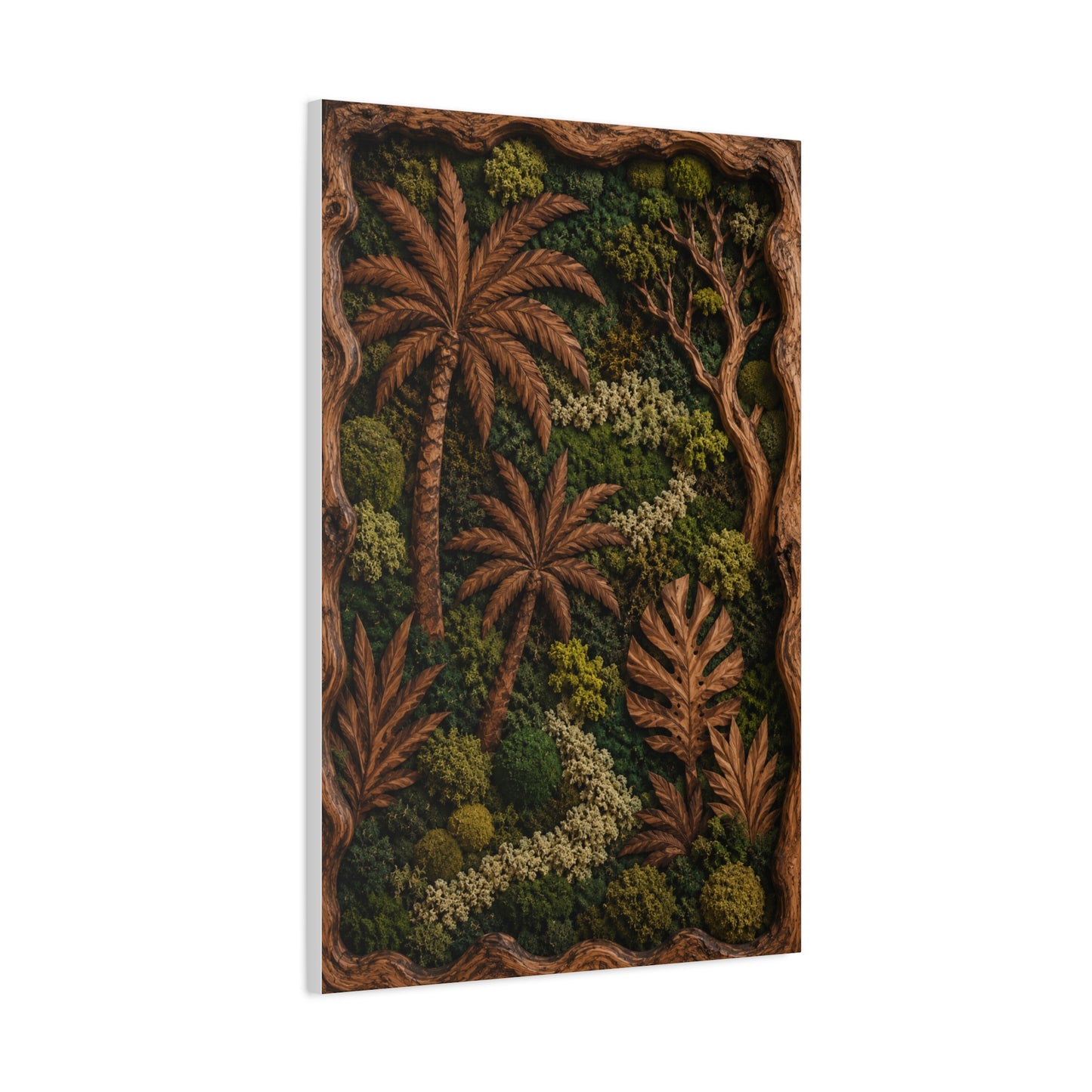 Biophilic Tropical Wood Relief Landscape Tropical Wall Art & Canvas Print