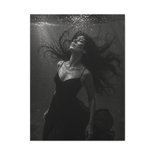 Submerged Black and White Portrait Wall Art & Canvas Print