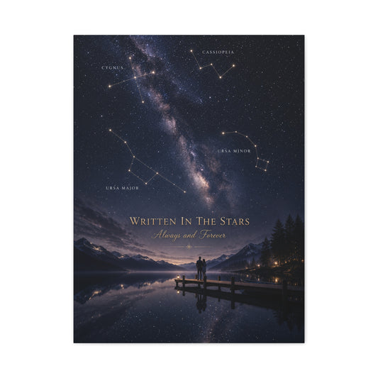 Written in the Stars Celestial Love Quote Wall Art & Canvas Print