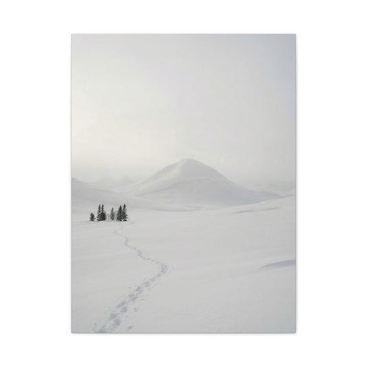 Scandinavian Winter Minimalist Mountain Wall Art & Canvas Print